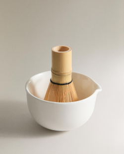 Zara Home набор для приготовления матчи из каменной керамики, цвет кремовый, 10.9 см