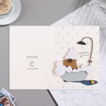 Открытка с деревянным элементом "Универсальная" ручная работа, душ, 14,7х10,5 см