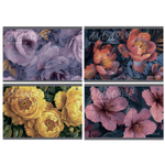 Альбом для рисования 28,5 *19,0 см., 12л., Alingar, на скрепке, мелованный картон (стандарт), 100 г/м2, "Цветы", 4 дизайна в пленке т/у