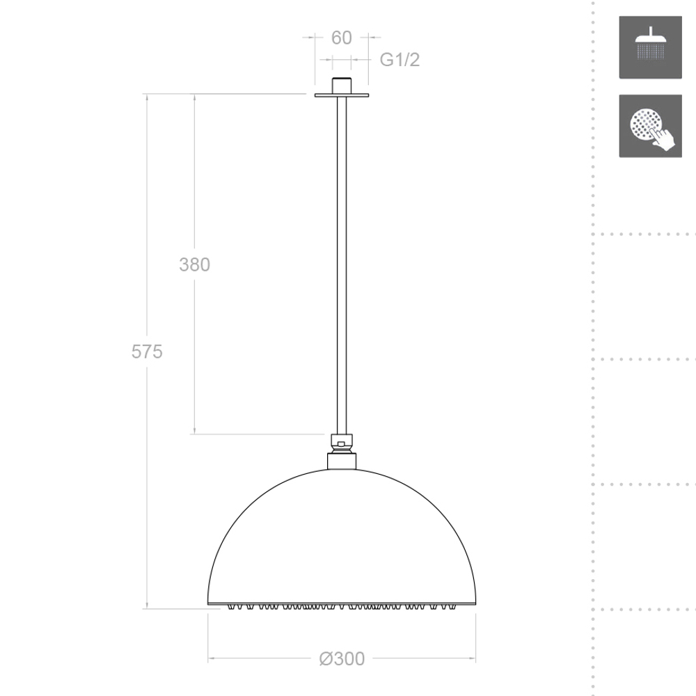 Тропический душ потолочный HYDROTHERAPY RB3V400