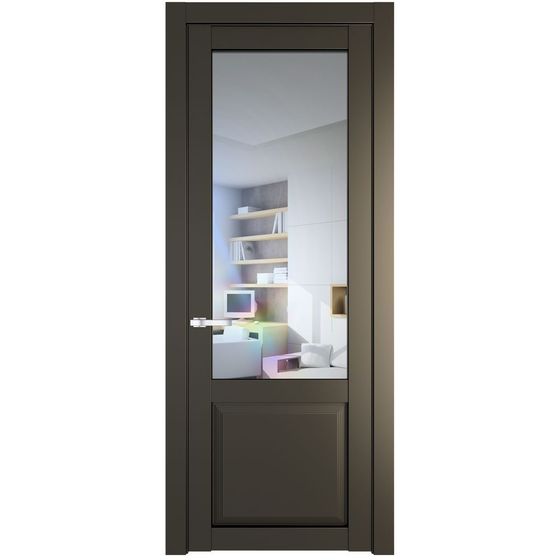 Межкомнатная дверь эмаль Profil Doors 2.2.2PD перламутр бронза стекло прозрачное