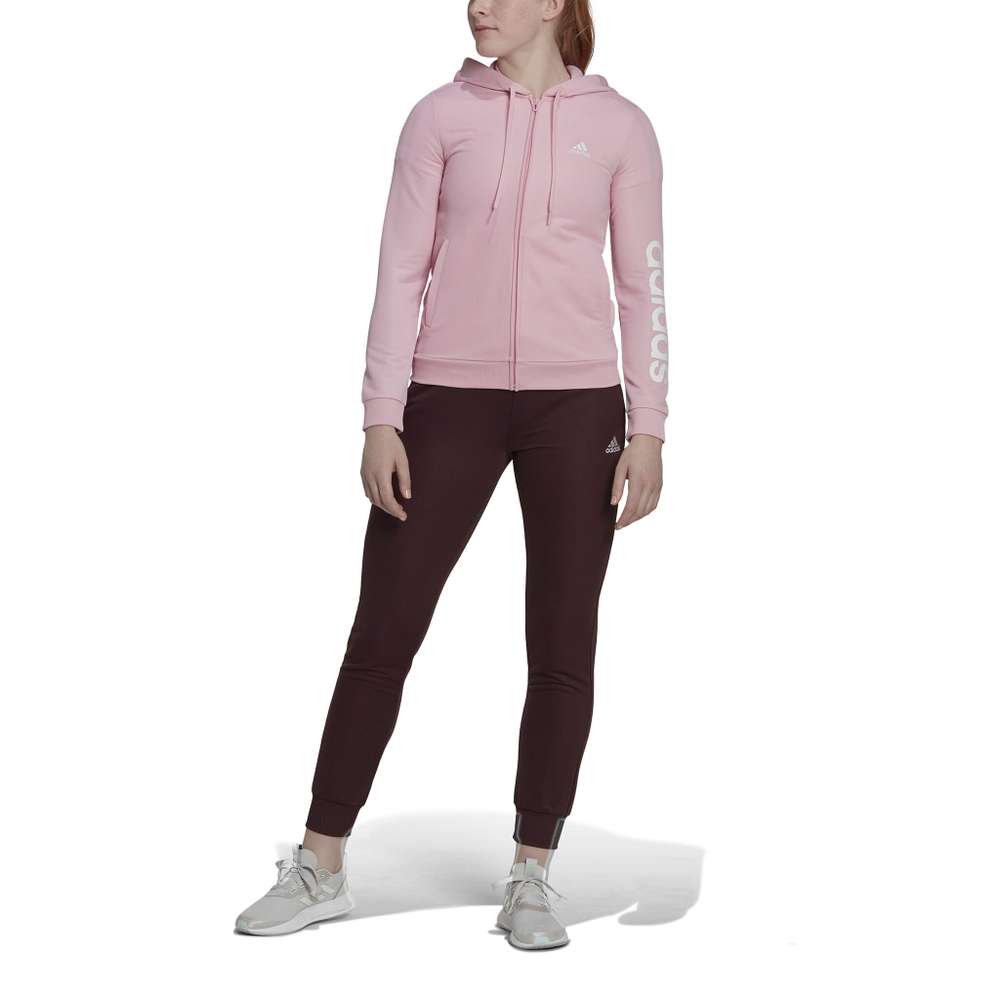 Женские теннисные Костюмы adidas Linear French Terry Tracksuit Women - Pink, Black