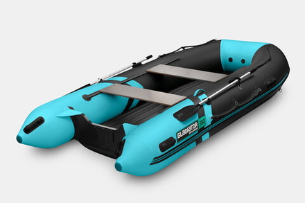 Надувная лодка GLADIATOR E380S черно-бирюзовый