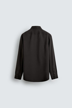 ZARA РУБАШКА ИЗ ЭЛАСТИЧНОЙ ТКАНИ, КОРИЧНЕВЫЙ