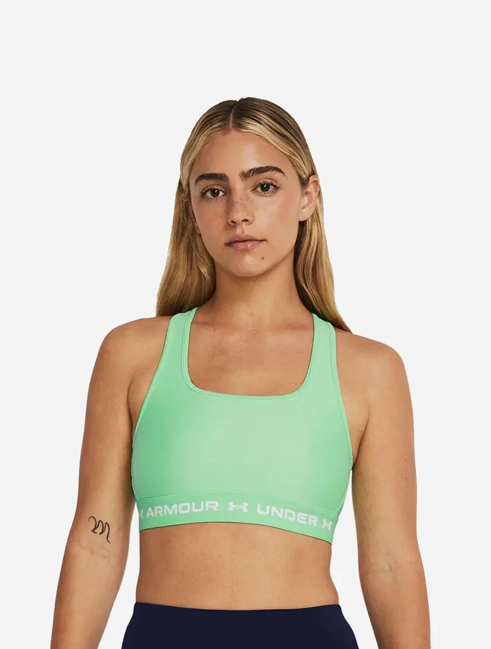 Женский топ бра Under Armour UA Crossback Mid Bra-GRN