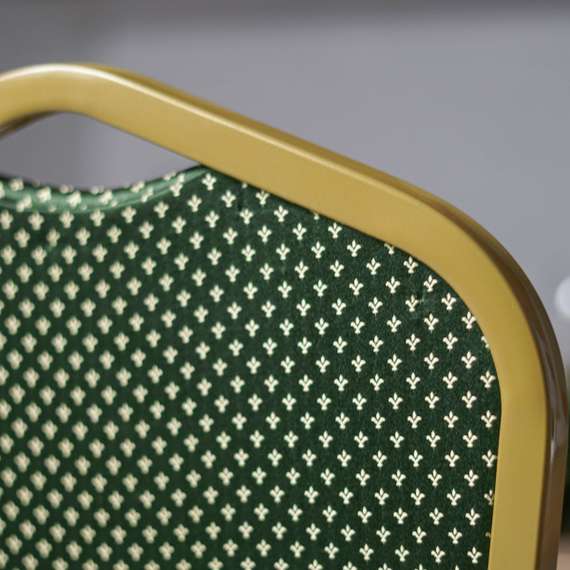 Стул Хит 25мм - алюминиевый каркас, золото, зеленая корона