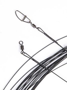 Поводки стал. 7x7 Lucky John SSW оснащ. вертл. и вертл. с застёж. d 0.50мм/09кг/35см/ набор 20шт.