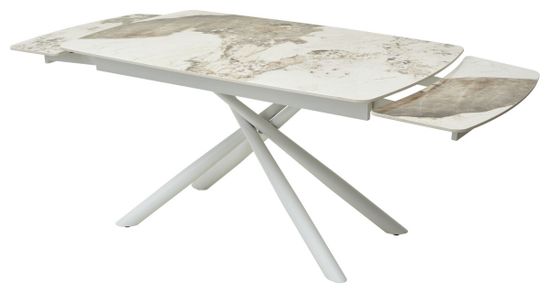 Стол RIVOLI 140 GLOSS LUXURY PANDORA SOLID CERAMIC / WHITE