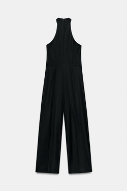 ZARA КОМБИНЕЗОН ХАЛТЕР, ЧЕРНЫЙ