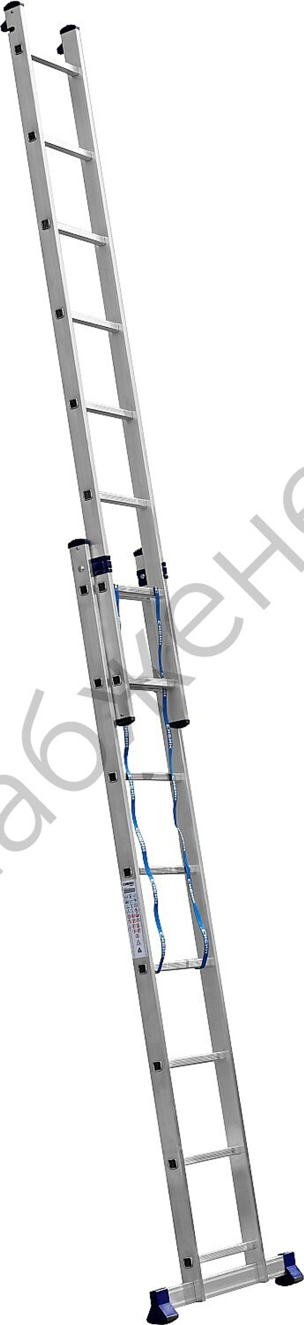 СИБИН 8 ступеней, со стабилизатором, алюминиевая, двухсекционная лестница (38823-08)