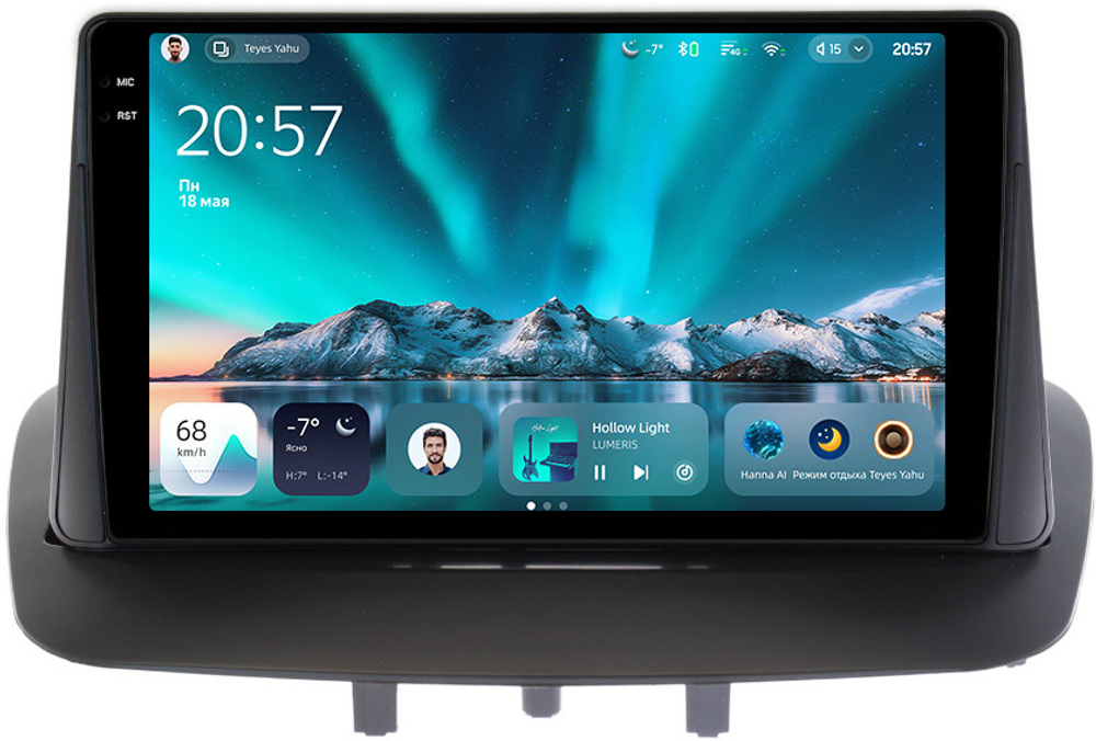 Магнитола для Renault Fluence, Megane 2009-2017 - Teyes CC4 монитор 9.2" 2K QLED на Android 14, Snapdragon 680, DSP, CarPlay, 4G SIM-слот