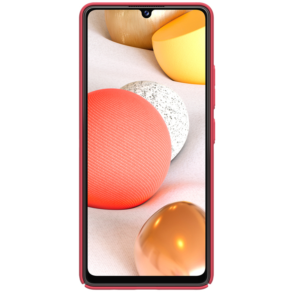 Тонкий жесткий чехол красного цвета для Samsung Galaxy A42 5G и M42 5G от Nillkin серии Super Frosted Shield