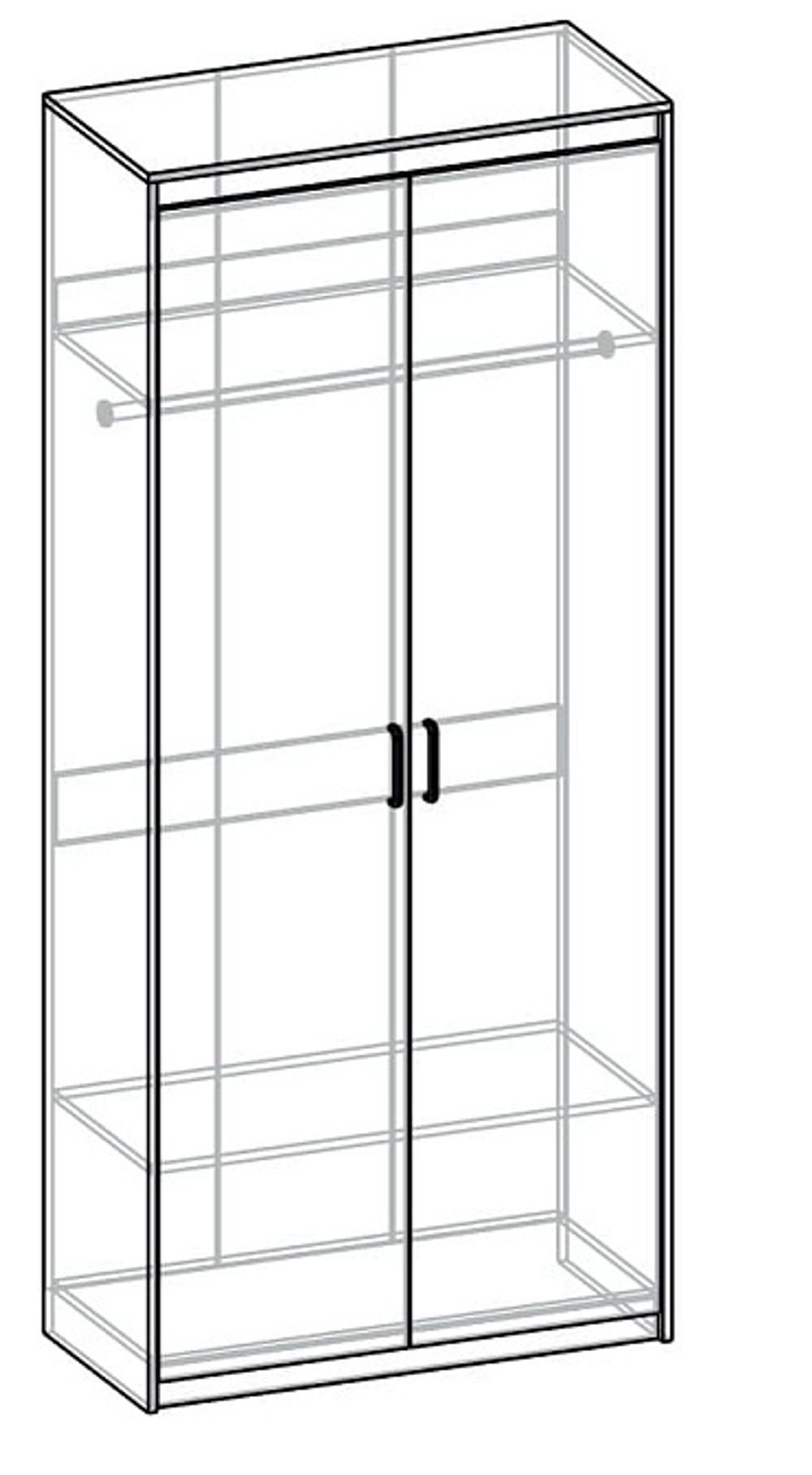 Прага Шкаф 2-х ств.