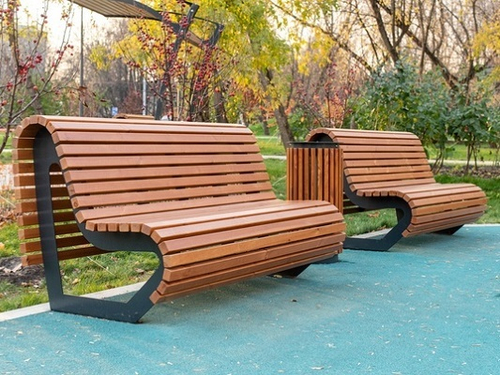 Скамья Новая Волна со спинкой