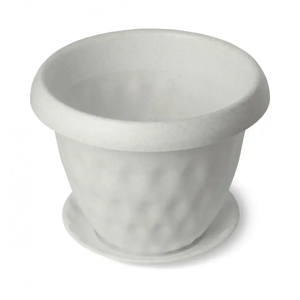 Горшок для растений Розетта 0,9л Д140 c поддоном мрамор (комплект 36 шт)