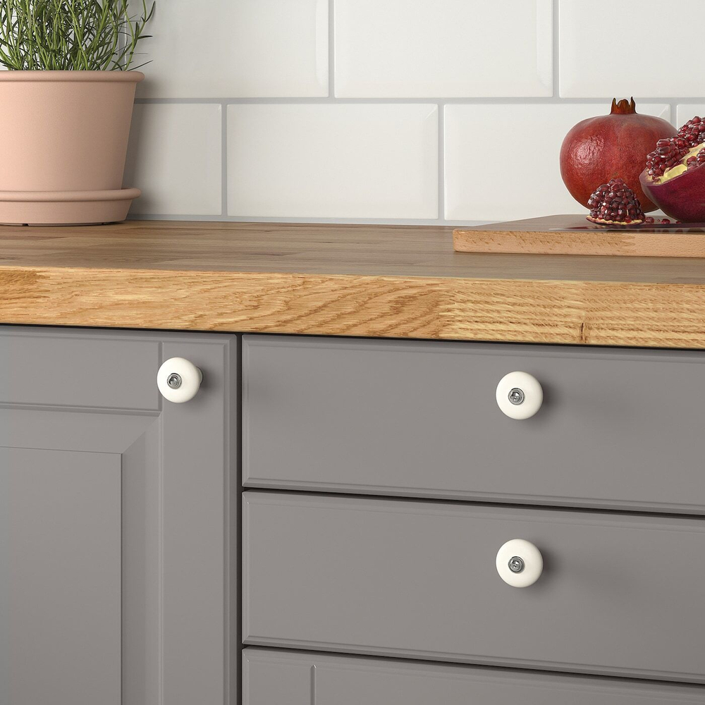 IKEA KLINGSTORP  (ИКЕА КЛИНГСТОРП)  -  Ручка, кремовый/хром, 30 мм