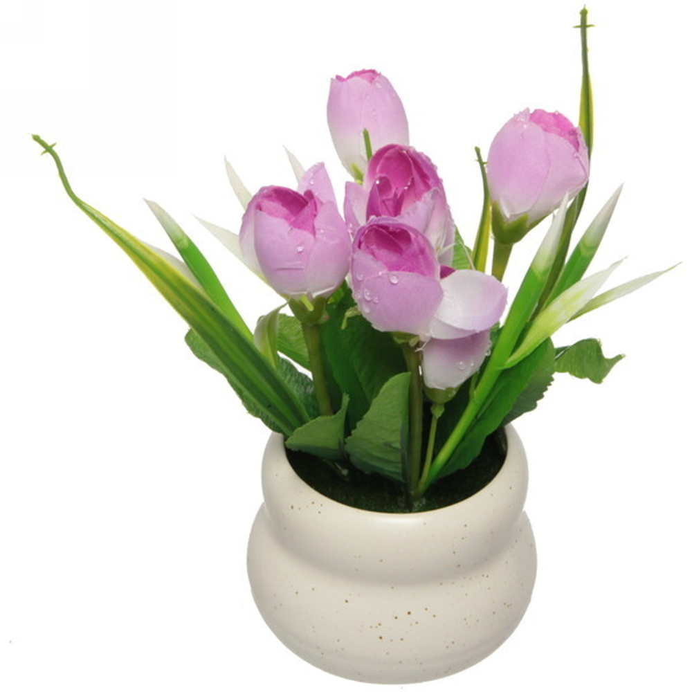 Цветы искусственные в горшочке «Тюльпаны»