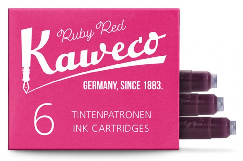 Набор картриджей для перьевой ручки Kaweco Ruby Red (10000008) 6 шт. в картонной упаковке