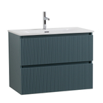 Тумба с раковиной подвесная BelBagno UNO-900-2C-SO-AO Голубой матовый, раковина белая BB-8099-90