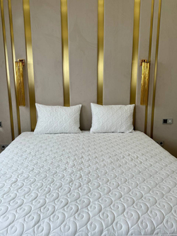 Наматрасник INVA защитный стеганный непромокаемый с бортиком 170 х 190 см / белый