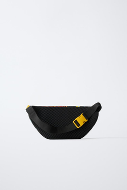 ZARA ПОЯСНАЯ СУМКА С ГРАФФИТИ, ЧЕРНЫЙ