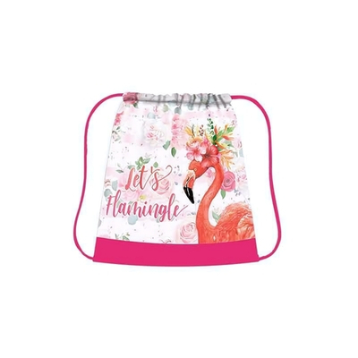 Мешок для обуви 420*340 "Фламинго в цветах 2021" (Пчелка)