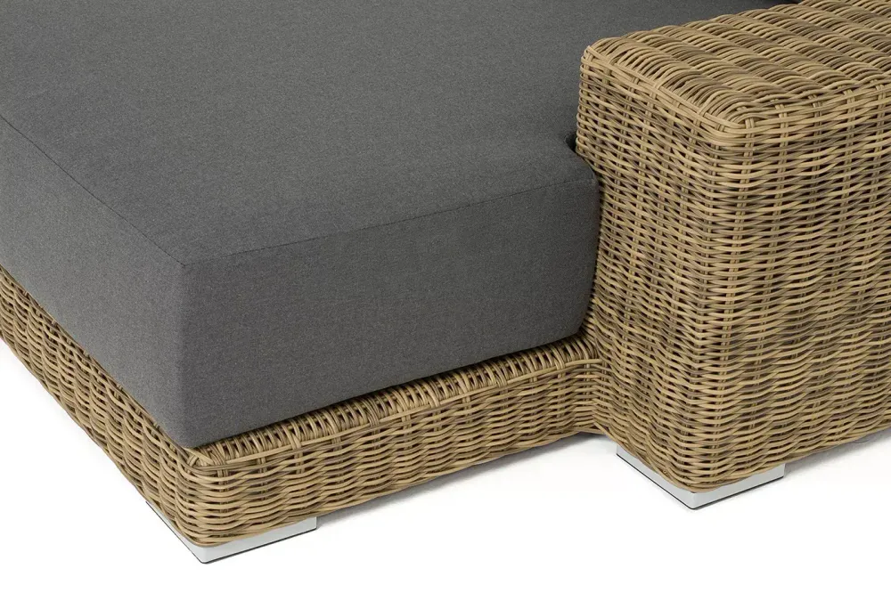 "Капри" кушетка из искусственного ротанга, цвет соломенный