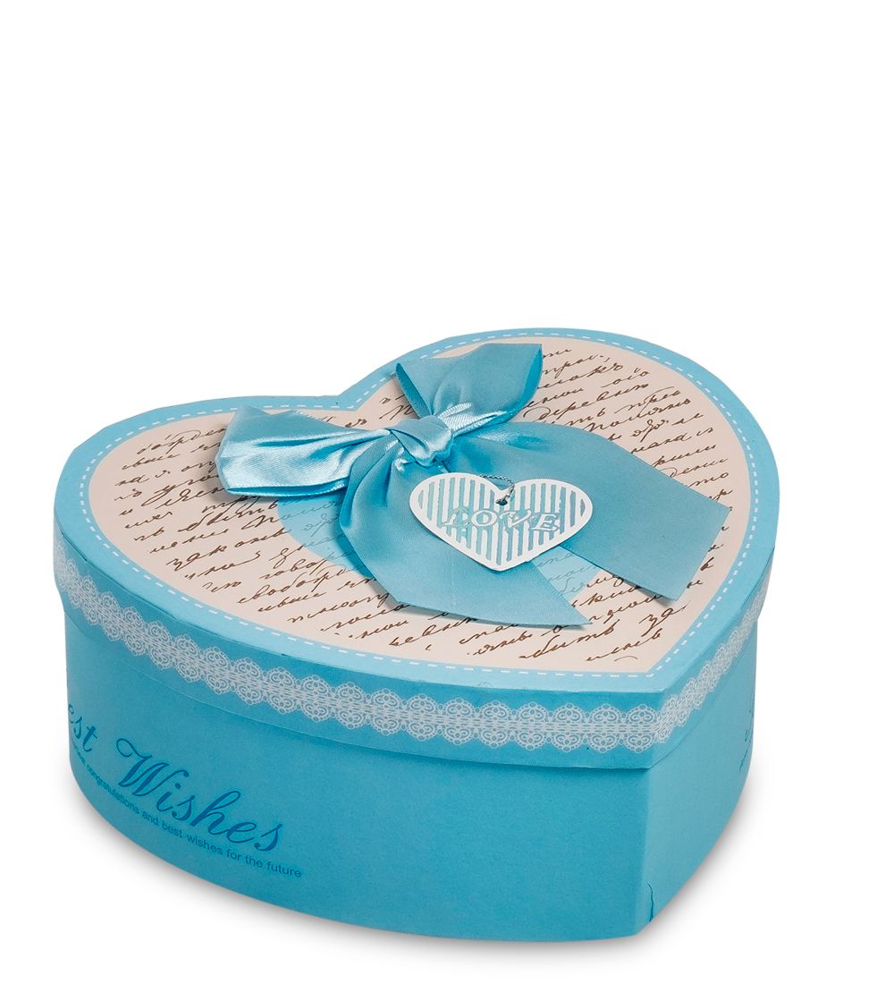 WG-08/2-B Коробка подарочная «Сердце» цв.голубой