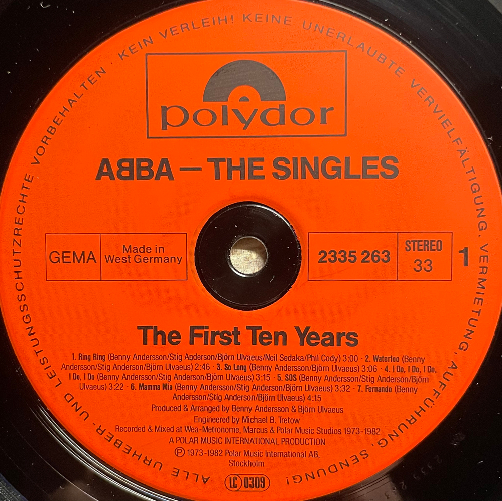 ABBA ‎– The Singles 2LP (Германия 1982г.)