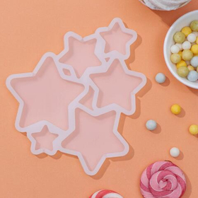 Форма для фигурных леденцов «Звёзды», 6 ячеек, 15,5х13,5х0,7 см, цвет белый