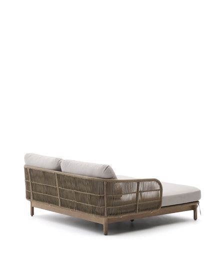 Двухместный шезлонг Catalina из бежевого шнура и массива акации Испания La Forma