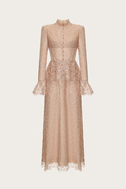 ПЛАТЬЕ МАКСИ ИЗ ШЕЛКА И КРУЖЕВА