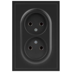 Розетка ЭРА Galaxy 15-2107-05 без заземления двойная 2X2P 16А-250В IP20 антрацит | Эра Galaxy