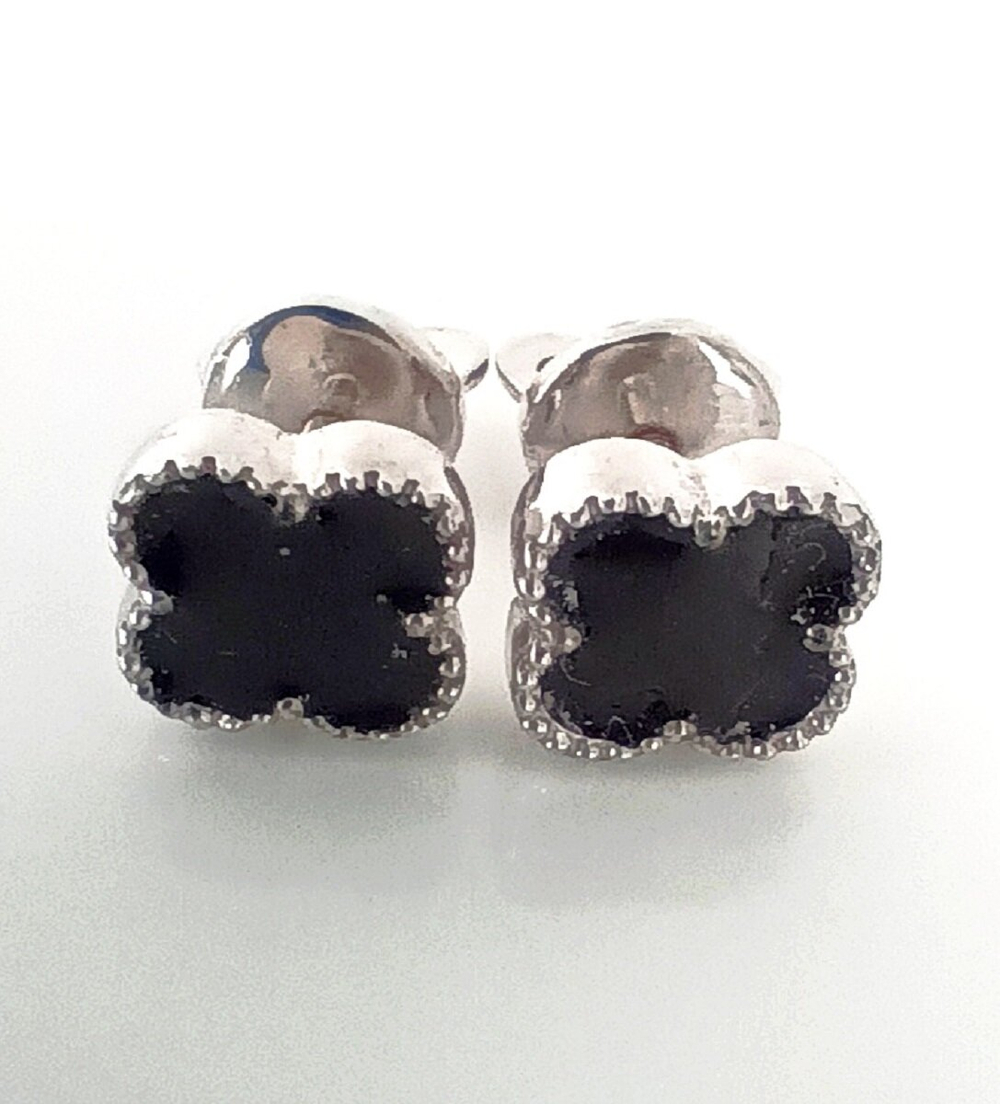 Серьги-пусеты Эстерелла, серебро 925 пробы, родирование, эмаль/Ф