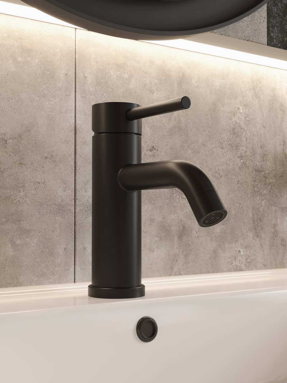 Смеситель для раковины STWORKI Киркенес S45010BK матовый черный