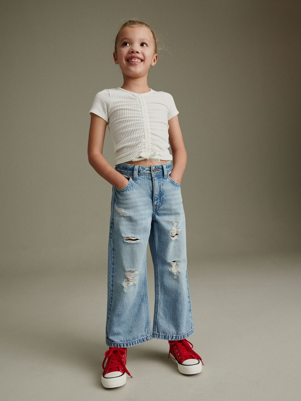 Джинсы широкие для девочки Next N63-551, Голубой