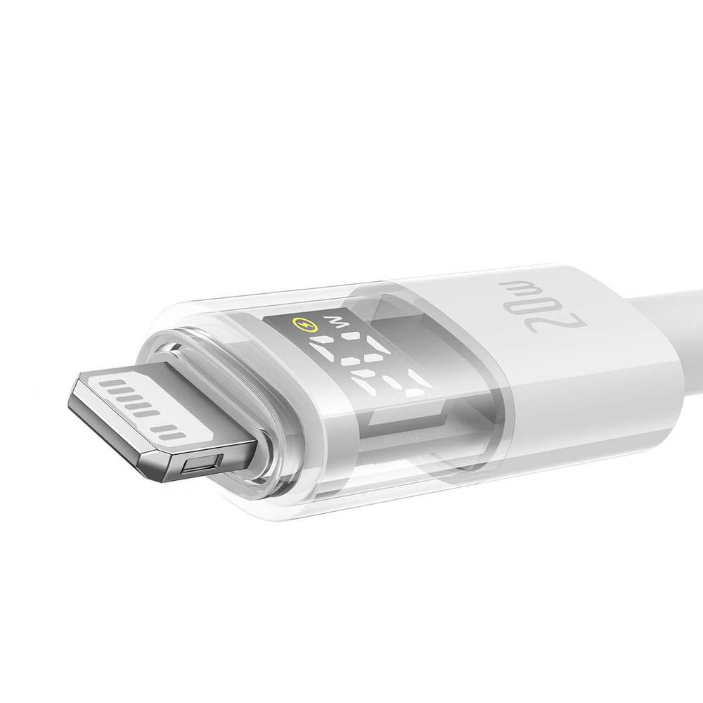 USB-C - Lightning Кабель Baseus Display 2 Charging+Data 20W 1-2m - Moon White