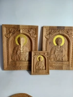 Освященная Икона Пантелеймона Целителя 12х9 см из дуба