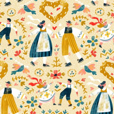 Фолк и танцы беж