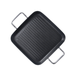 СКОВОРОДА-ГРИЛЬ квадратная 240х240 нерж. с двумя ручками,ИНДУКЦИЯ, LUXSTAHL