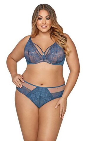 Соблазнительный бюстгальтер на каркасах с мягкими чашками (Размер: 75H) (Цвет: грязно-синий)