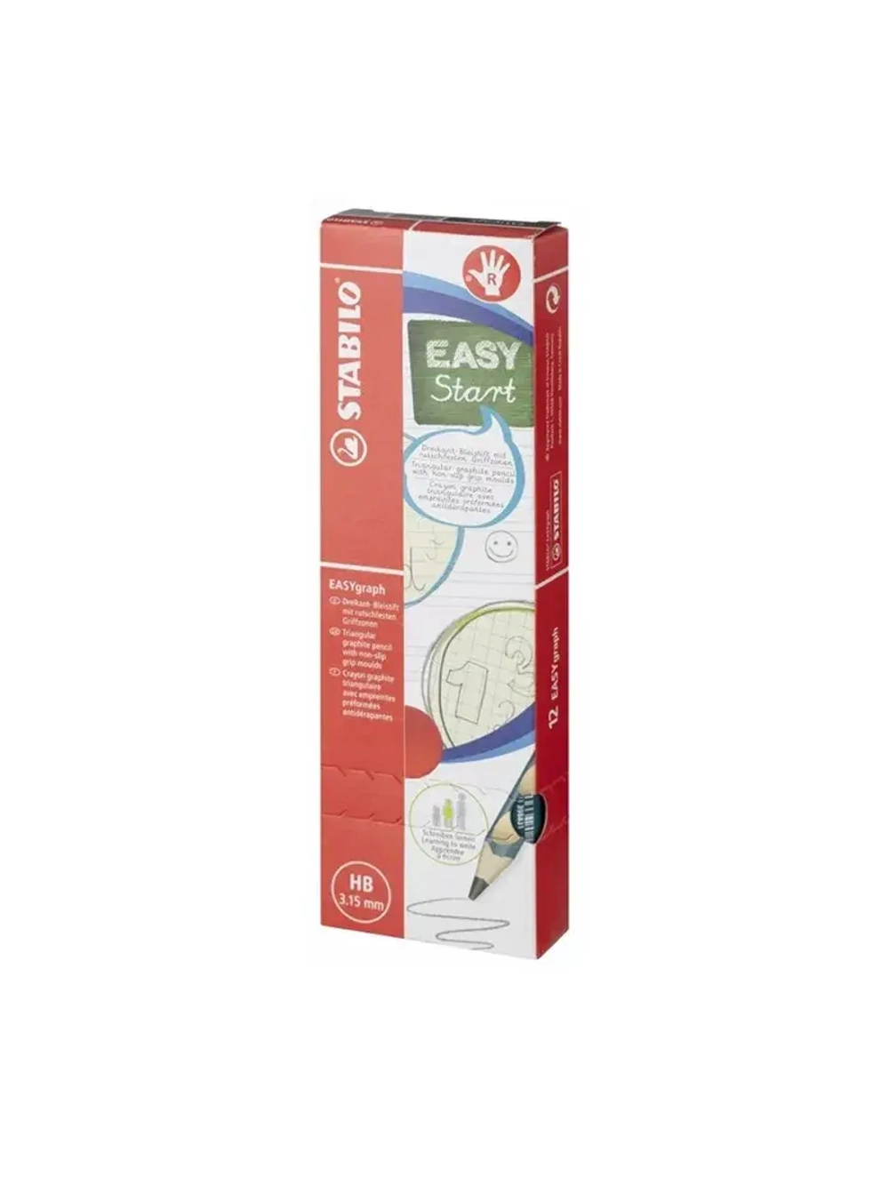 Карандаш чернографитный Stаbilo EasyGraph, для правшей.