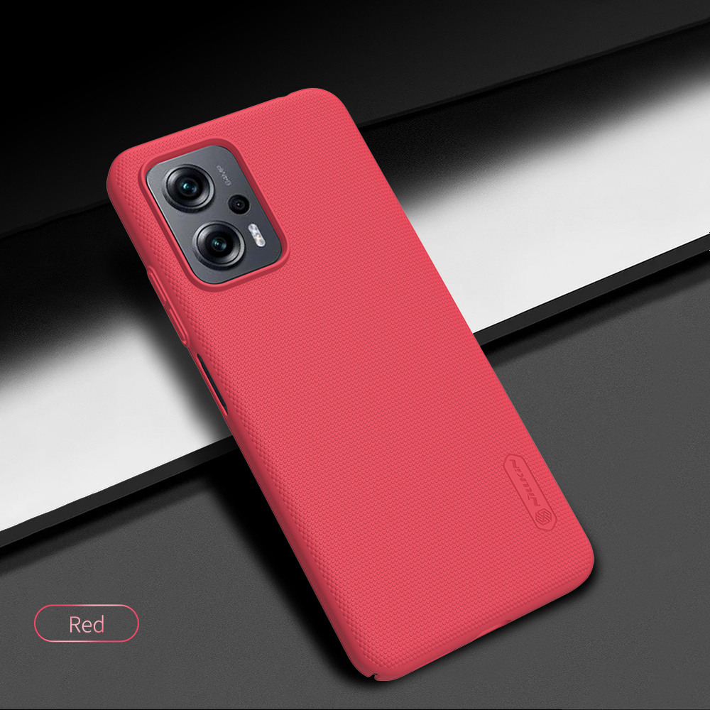 Тонкий чехол красного цвета от Nillkin для Xiaomi Redmi Note 11T Pro, 11T Pro+ 5G и Poco X4 GT 5G, серия Super Frosted Shield