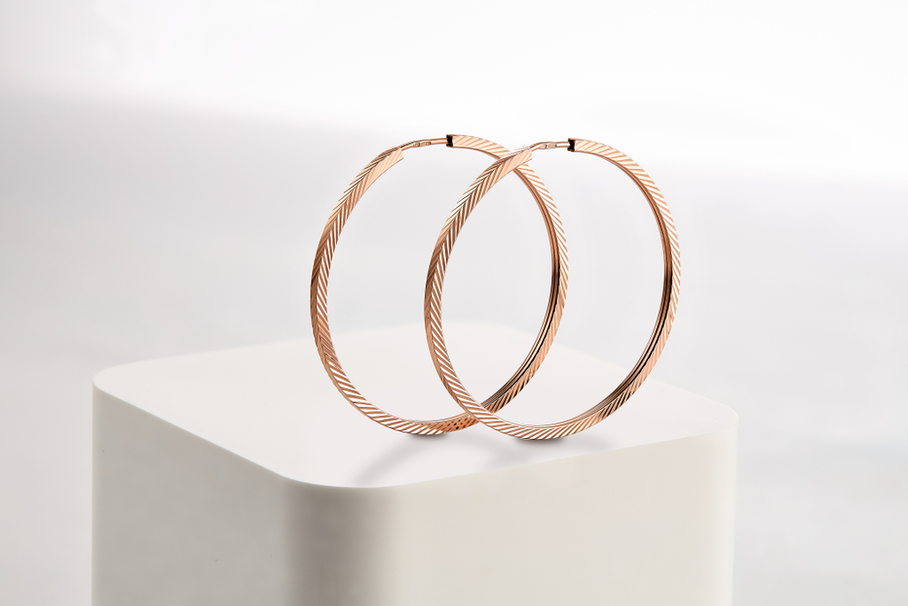 Серьги кольца серебряные 925 пробы