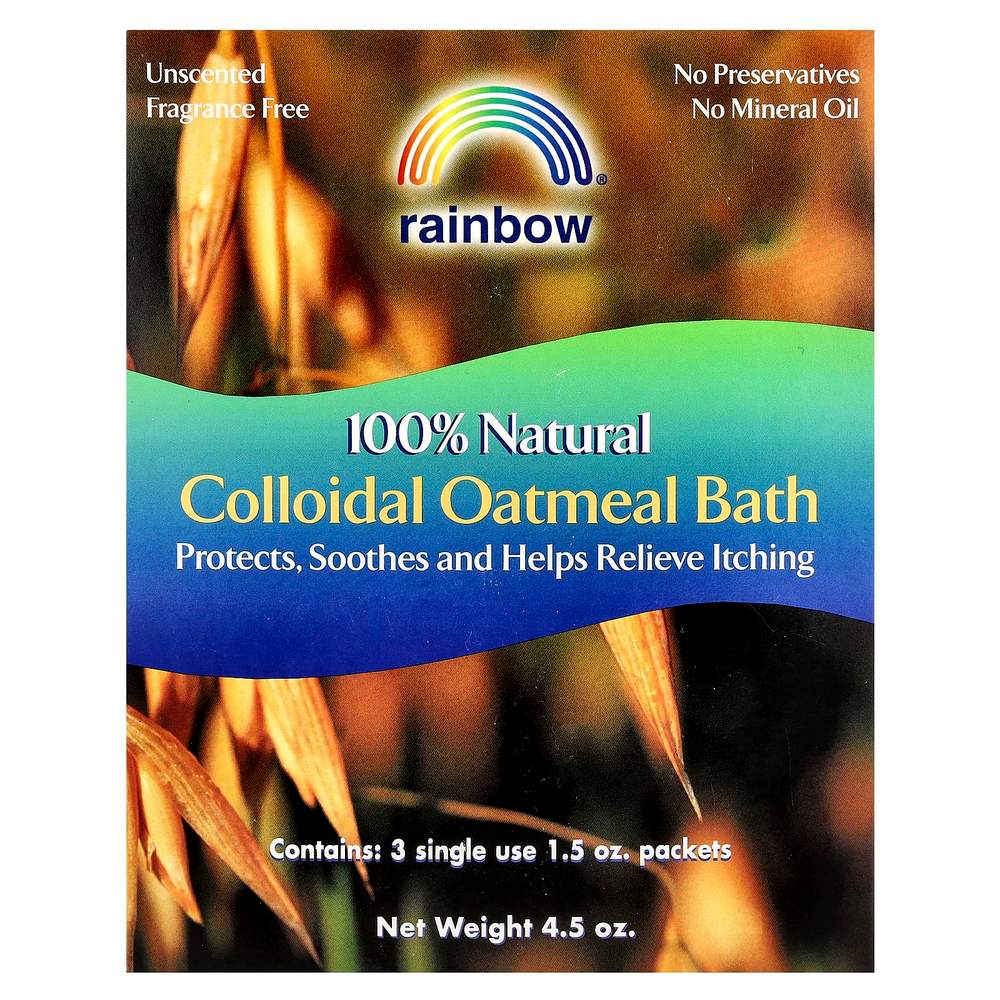 Rainbow Research, 100% натуральная коллоидная овсянка, без запаха, 3 пакетика по 1,5 унции