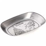 Блюдо жестяное 25*16см «Дед Мороз у ёлки»