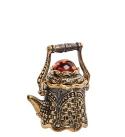 AM-2232 Наперсток «Чайник Крепость» (латунь, янтарь)