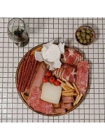 Деревянная менажница поднос круглая из кедра