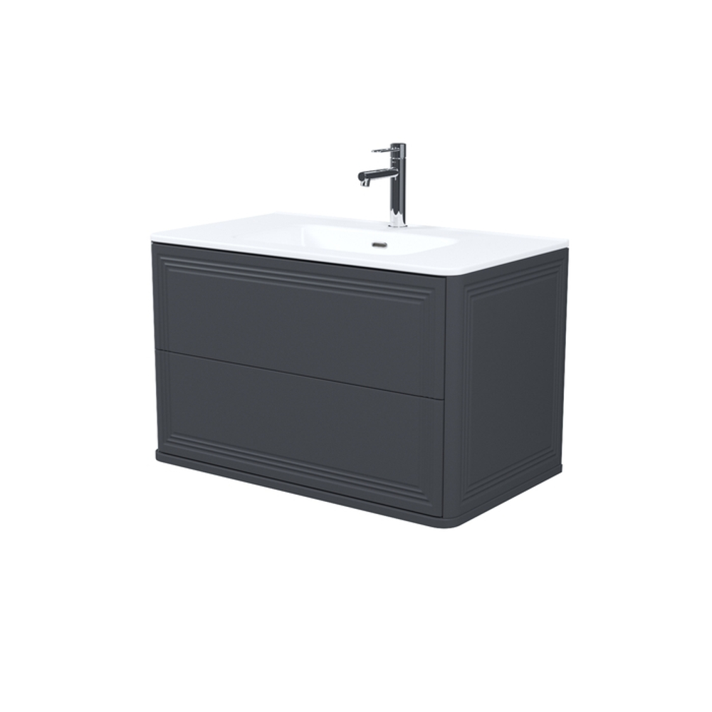 Тумба с умывальником IDDIS Oxford Neo, подвесная, 80 см, темно-серый, OXN80D0i95K