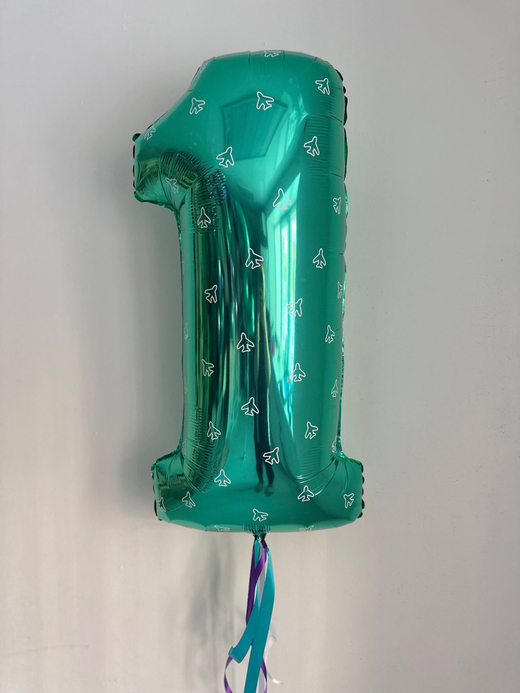 Цифра 1 бирюзовая на годик сыну №4657